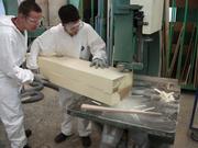 Rough cut of the sections with the band saw