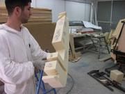 A section with some putty on it