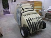 Front view in the middle of the sanding process