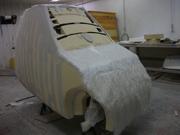 Fiber glass cutted and placed on the hood, roof and hatchback (front)