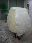 Fiber glass cutted and placed on the hood, roof and hatchback (back)